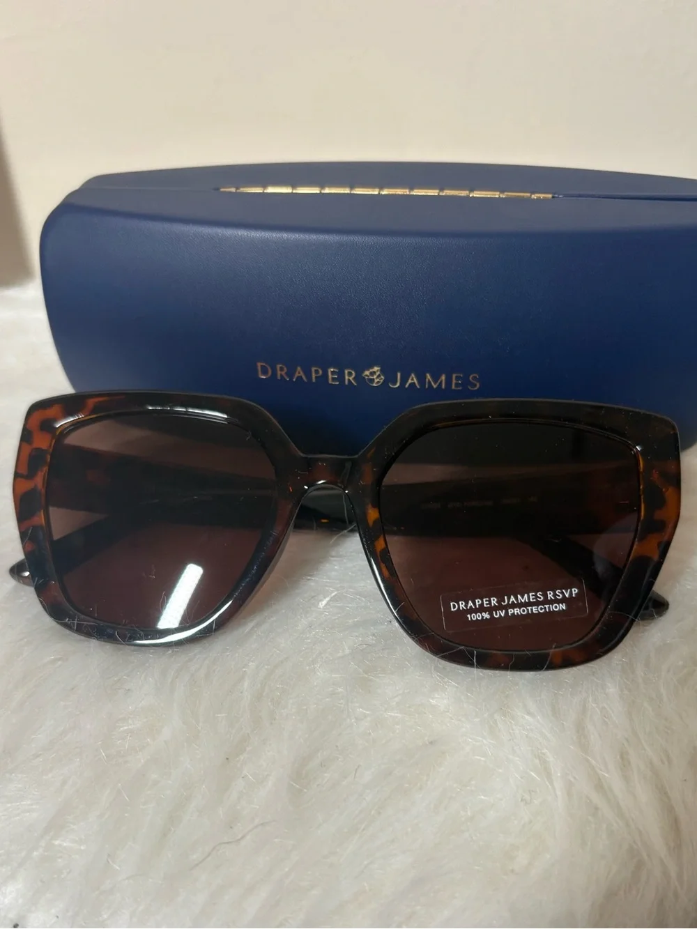 {NEW} Draper James Tortoiseshell Square Sunglasses with Brown Lenses